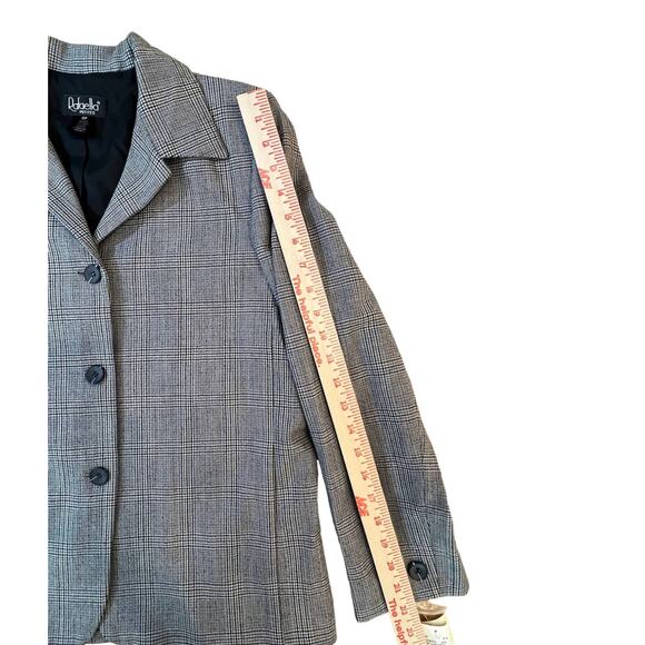 Rafaella Petites Glen Plaid Wool Blend Blazer Brown Black Check Stretch 8P NWT - Picture 12 of 14